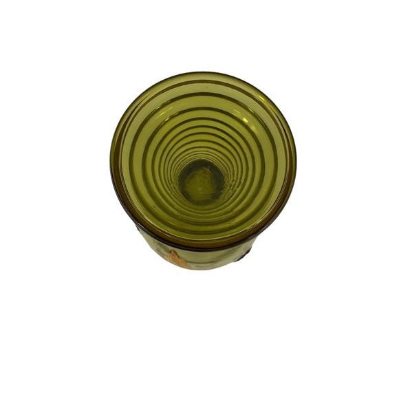 Vintage Germany Gold Olive Green Goblet Etched Encrusted - Picture 8 of 9